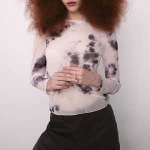 ZARA Tie Dye Tulle Mesh Top